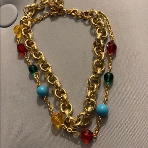Sabika colorful gold chain necklace never worn!
